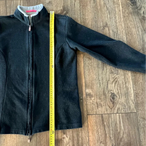 Peter Millar Womens Full Zip Jacket Sweatshirt Heathered Black Size M - Picture 10 of 16